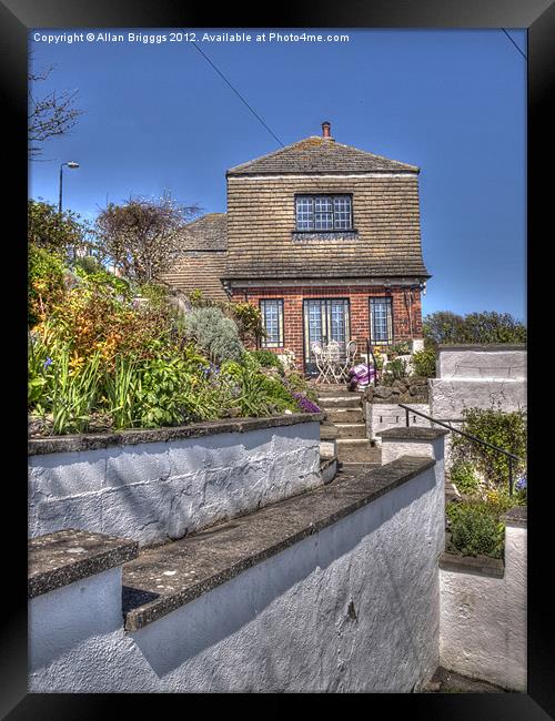 House in Filey with Blue Sky Framed Print by Allan Briggs