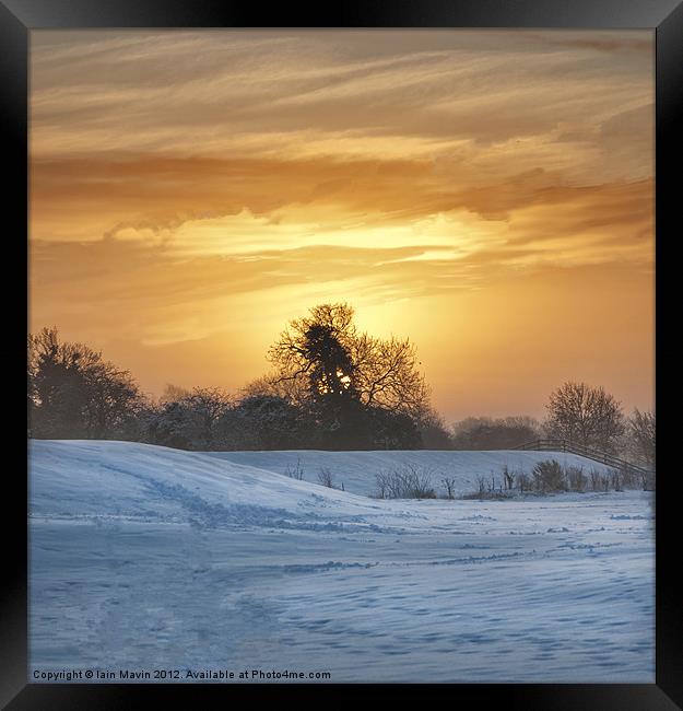 Sunrise and Snow Framed Print by Iain Mavin