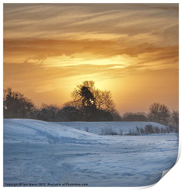 Sunrise and Snow Print by Iain Mavin