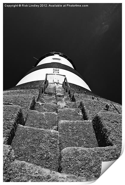 Lighthouse Penmon Print by Rick Lindley