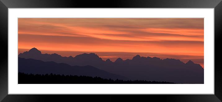 Julian Alps sunset Framed Mounted Print by Ian Middleton