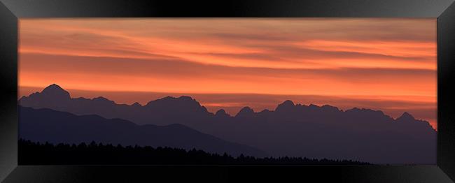 Julian Alps sunset Framed Print by Ian Middleton