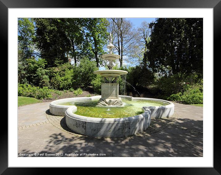 Fountain in Borough Gardens Framed Mounted Print by Paul Brewer