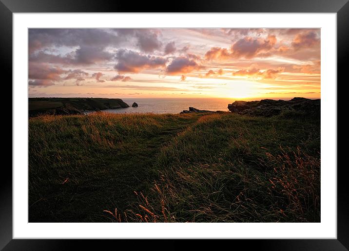 Cornish Headland Sunset Framed Mounted Print by Jason Connolly