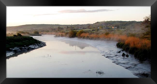 Mist rising over the River Framed Print by barbara walsh