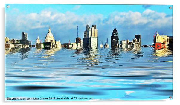 Broken Flood barrier Acrylic by Sharon Lisa Clarke