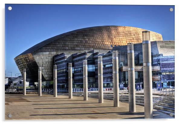 Wales Millenium Centre Acrylic by Steve Purnell