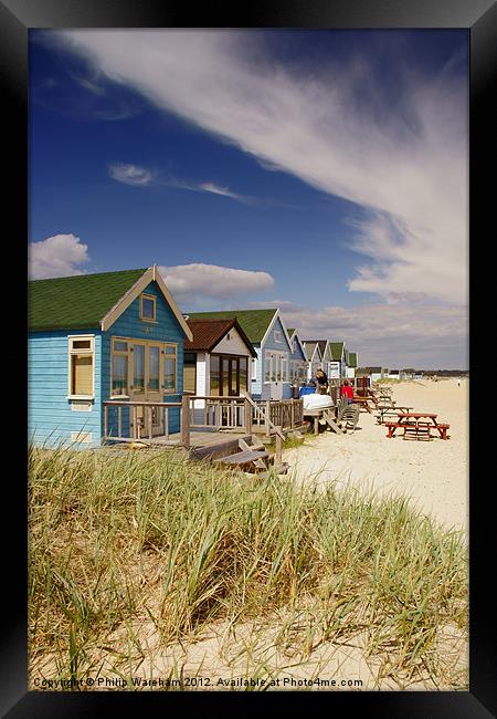 Hengistbury Beach Huts Framed Print by Phil Wareham
