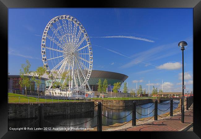 Ferris wheel, Liverpool Framed Print by Rob Lester