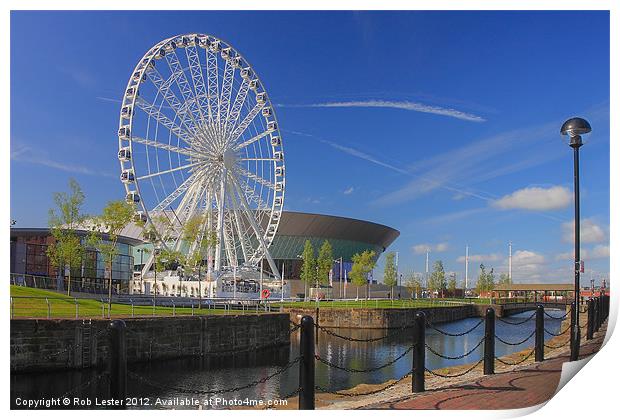 Ferris wheel, Liverpool Print by Rob Lester