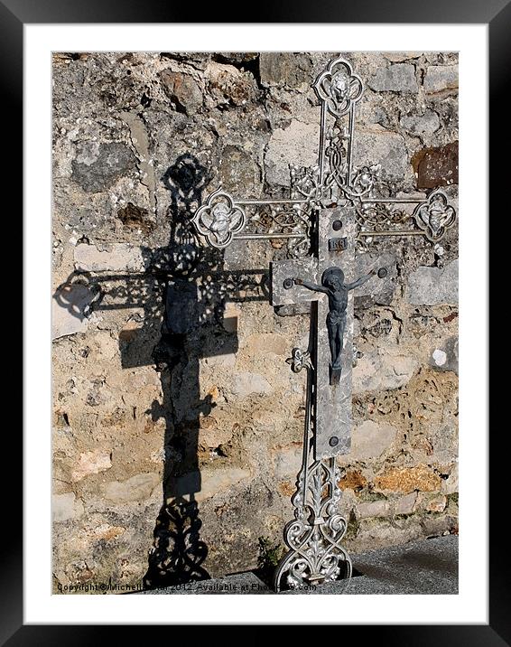 Shadow cast by Graveyard Cross Framed Mounted Print by Michelle Orai