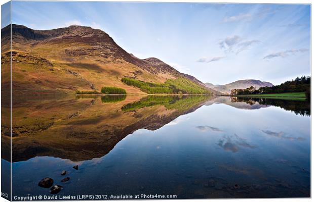 Buttermere Reflections Canvas Print by David Lewins (LRPS)