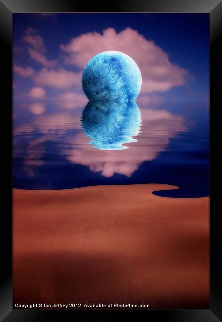 Blue Moon Rising Framed Print by Ian Jeffrey