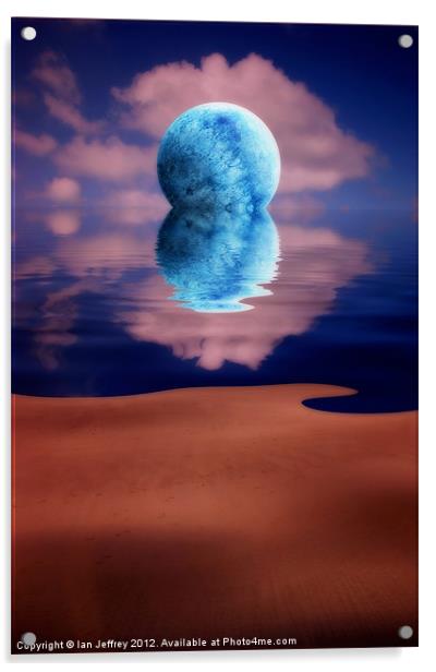 Blue Moon Rising Acrylic by Ian Jeffrey