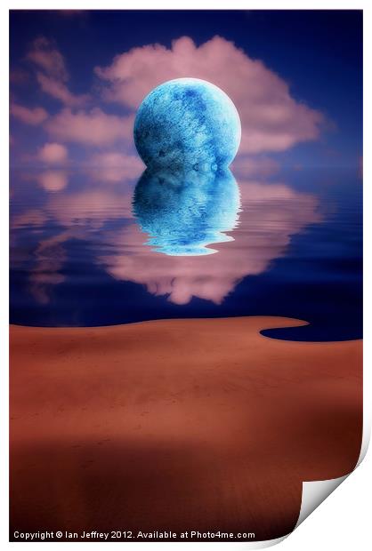 Blue Moon Rising Print by Ian Jeffrey