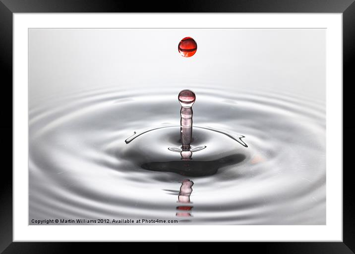 Water Drop and Ripples Framed Mounted Print by Martin Williams