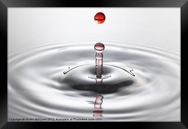 Water Drop and Ripples Framed Print by Martin Williams