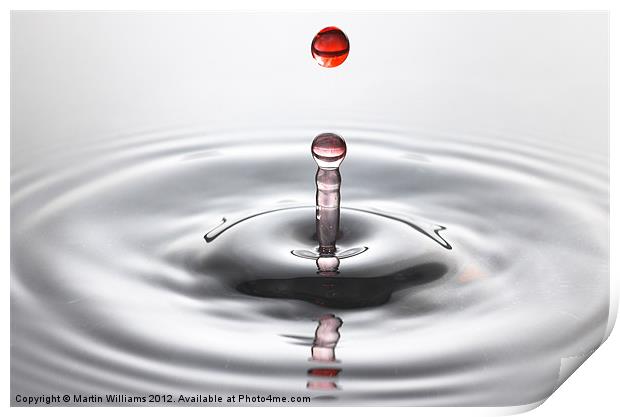 Water Drop and Ripples Print by Martin Williams