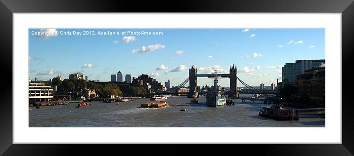 Tower Bridge Skyline Framed Mounted Print by Chris Day