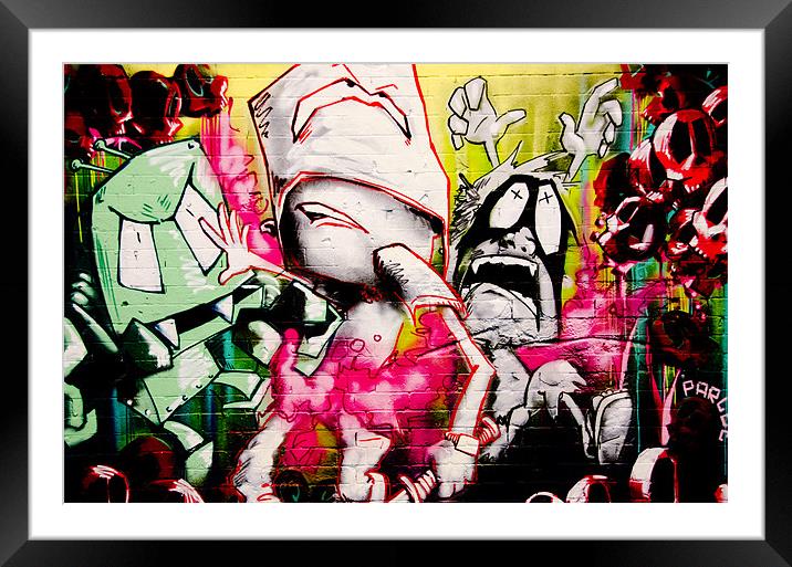 London Spray Paint Ghetto Hell At The Tunnel Framed Mounted Print by Imran Soomro