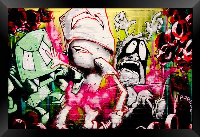 London Spray Paint Ghetto Hell At The Tunnel Framed Print by Imran Soomro