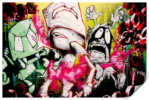 London Spray Paint Ghetto Hell At The Tunnel Print by Imran Soomro