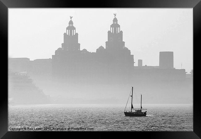 Mist over the Mersey Framed Print by Rob Lester