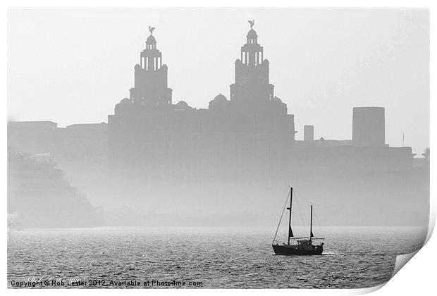 Mist over the Mersey Print by Rob Lester