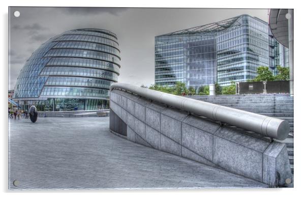 GLC offices on the Southbank London Acrylic by David French