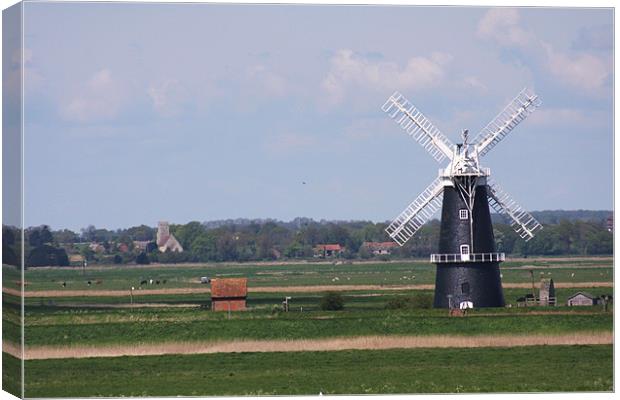 Norfolk Windmill Canvas Print by Linda Brown