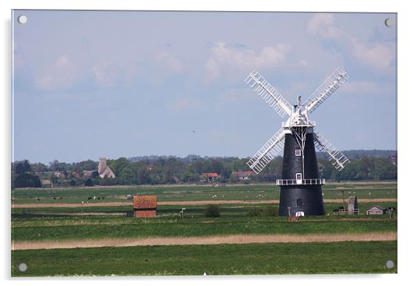 Norfolk Windmill Acrylic by Linda Brown