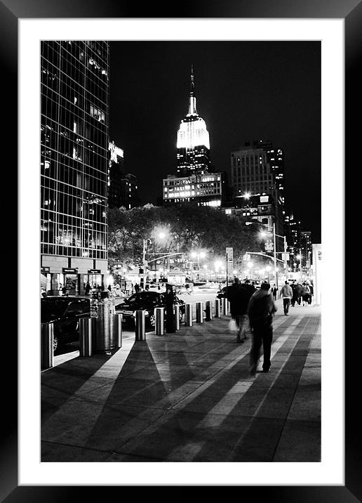 Empire State by Night Framed Mounted Print by Danny Thomas