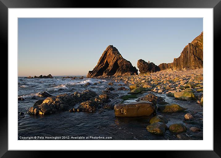 Blackchurch Rock - N Devon Framed Mounted Print by Pete Hemington