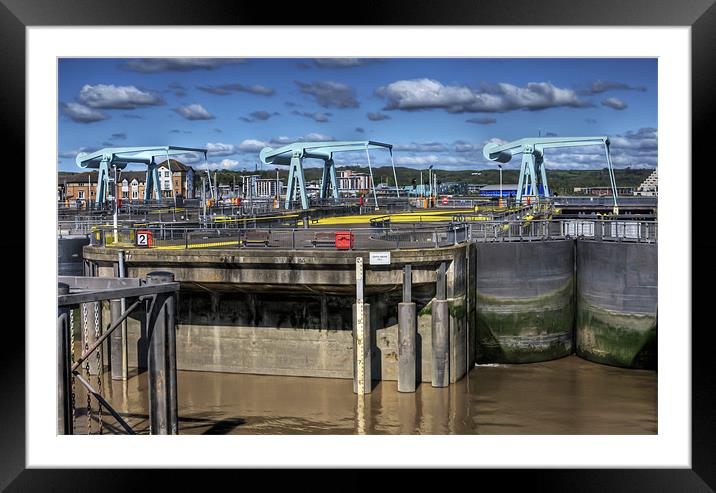 The Barrage Cardiff Bay Framed Mounted Print by Steve Purnell