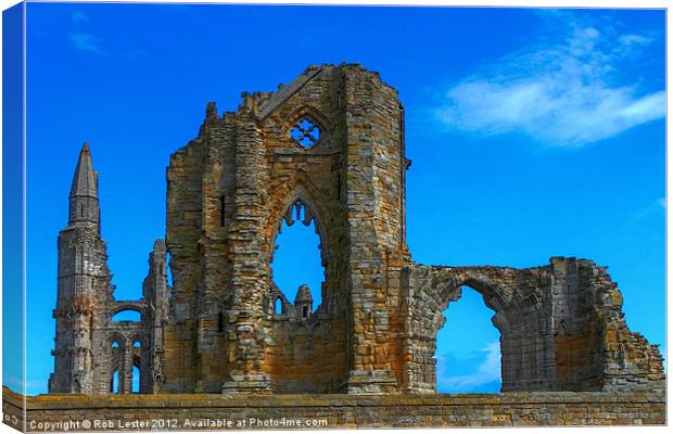 Whitby Abbey Canvas Print by Rob Lester