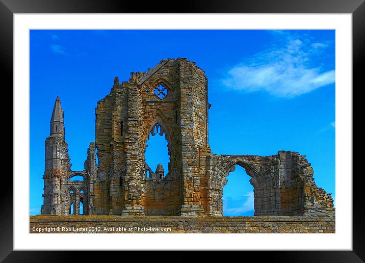 Whitby Abbey Framed Mounted Print by Rob Lester