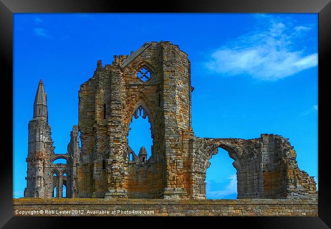 Whitby Abbey Framed Print by Rob Lester
