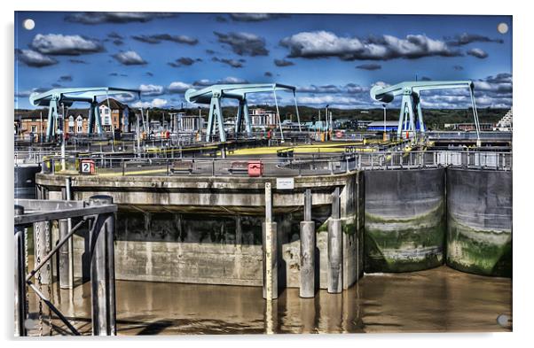 The Barrage Cardiff Bay 2 Acrylic by Steve Purnell