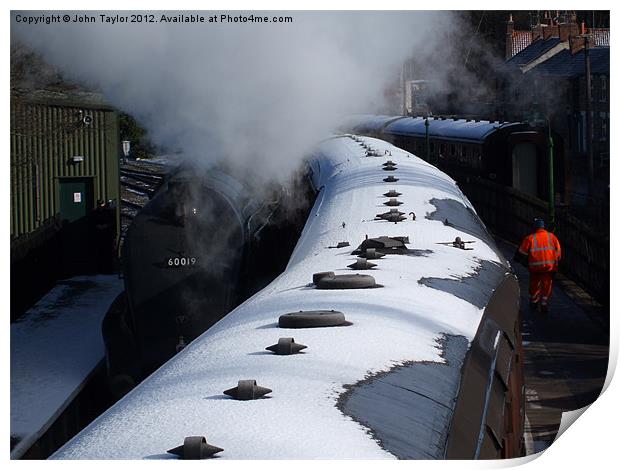 Steam and Snow Print by John Taylor