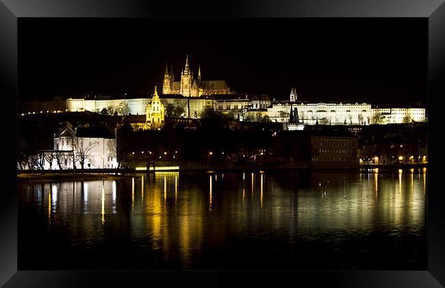 Prague Castle by night Framed Print by Phil  White