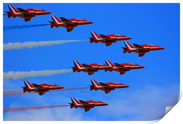 Red Arrows Print by Castleton Photographic