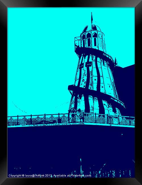 blue pier Framed Print by laura@ Artfunk