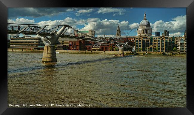 Over the Bridge to St Pauls Cathedral Framed Print by Elaine Whitby
