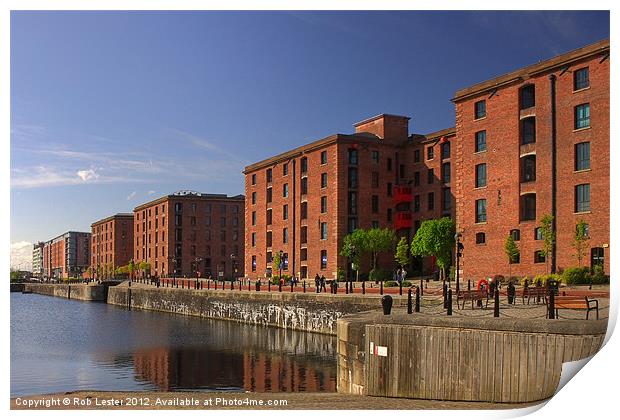 Salthouse dock , Liverpool Print by Rob Lester