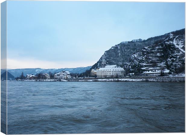 The Rhine in Winter Canvas Print by Ian McNicholls