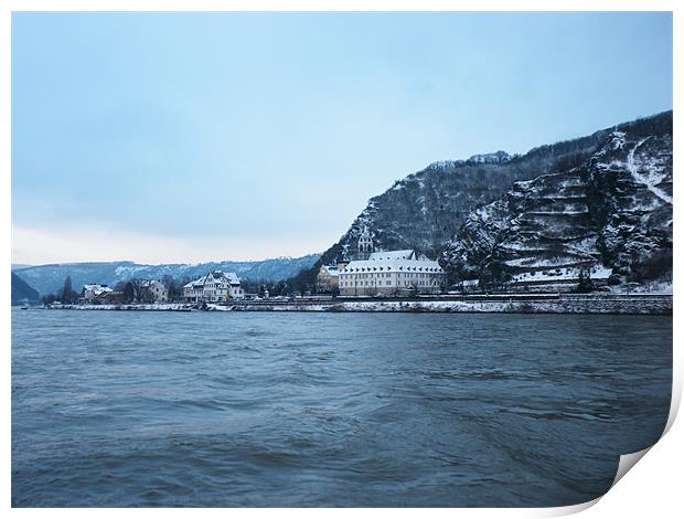The Rhine in Winter Print by Ian McNicholls