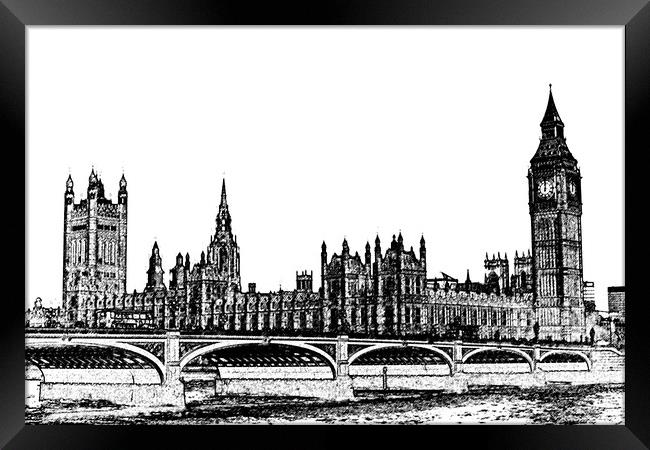 Westminster bridge and Westminster Framed Print by David Pyatt