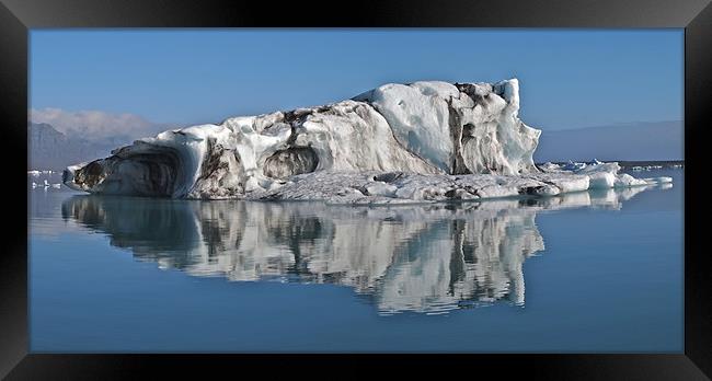 Icelandic Iceberg reflections  Framed Print by mark humpage