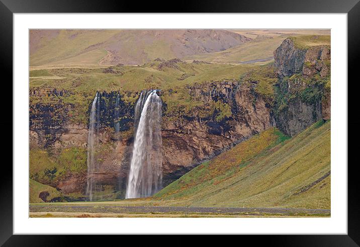 Iceland Waterfall Framed Mounted Print by mark humpage