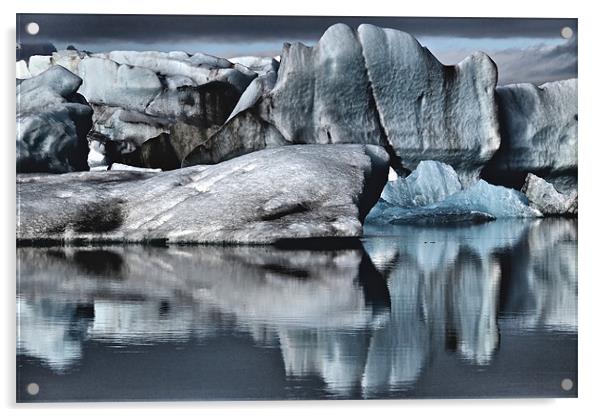 Glacial iceberg Reflection Acrylic by mark humpage